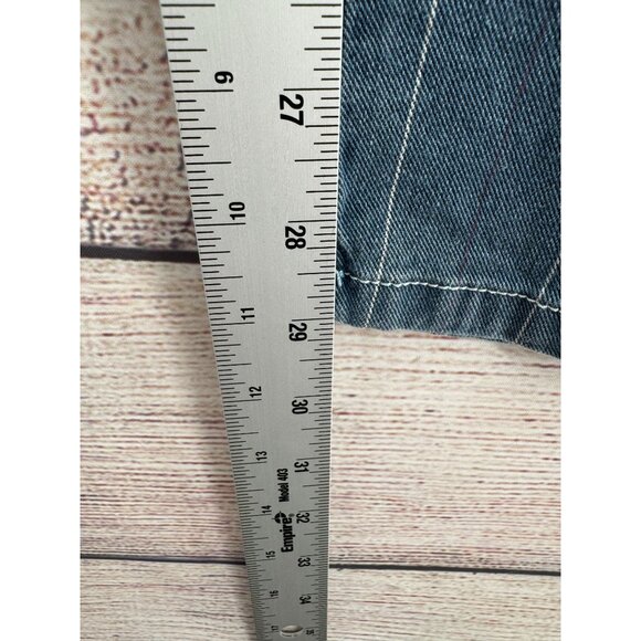 Dickies Hickory Stripe Cargo Jeans Juniors Size 15/32 Blue Medium Wash Denim - Picture 9 of 9